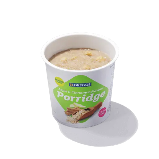 Greggs Breakfast Menu 21 Apple Cinnamon Flavour Porridge Ready to eat