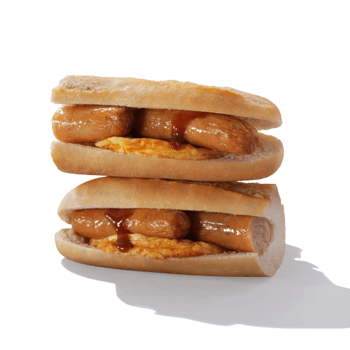 Greggs Breakfast Menu 14 Sausage and Omelette Breakfast Baguette